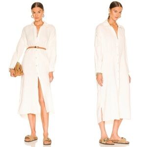 Show Me Your MuMu Captain Button Down Dress White  Size S